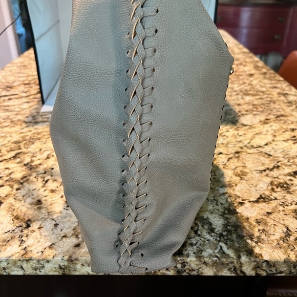 Chic Gray Tote Bag with Tassel Accent - Picture 2 of 8